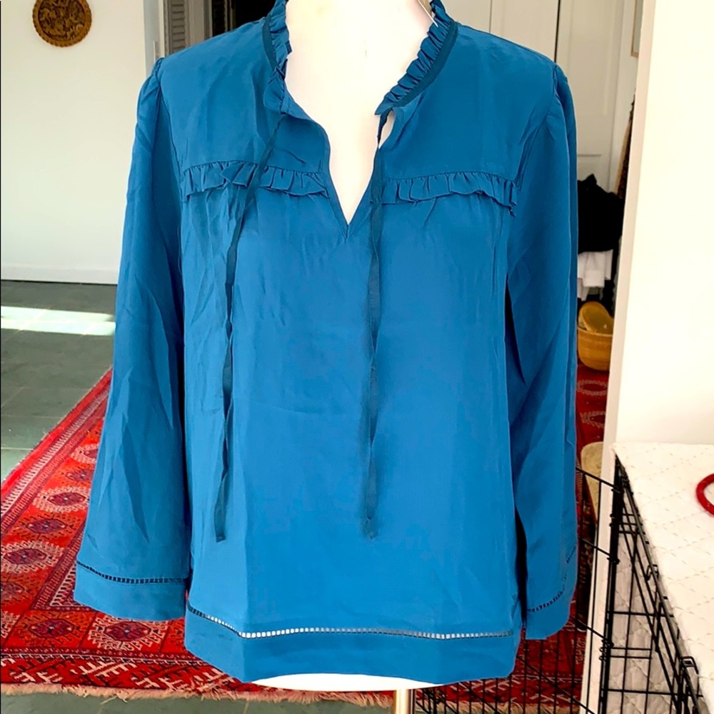 JCREW BLUE SILK SHIRT